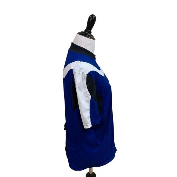 Sugoi Men's L Large Fitted Cycling Jersey Blue Full Zip Water Bottle Pocket Blue - Picture 4 of 8